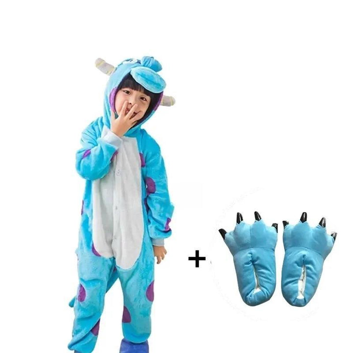 Monster Family Jumpsuits With Matching Plush Slippers