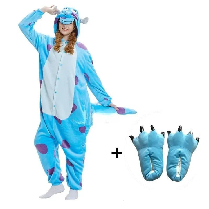 Monster Family Jumpsuits With Matching Plush Slippers