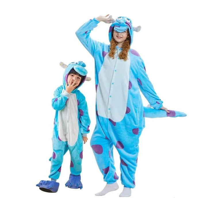 Monster Family Jumpsuits With Matching Plush Slippers