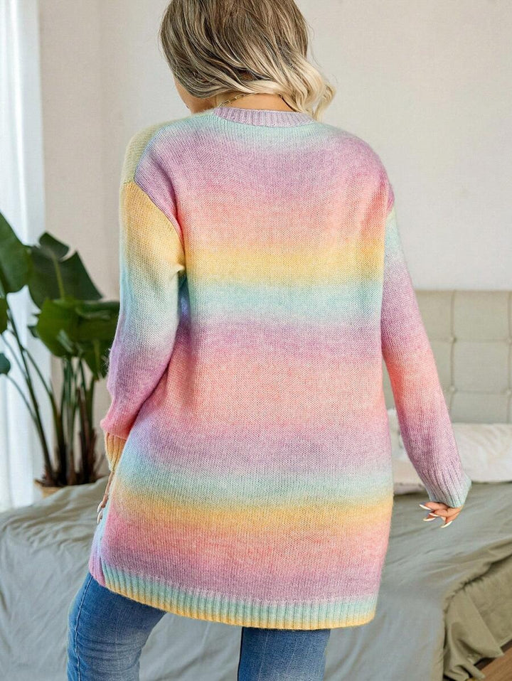 Ombre Cable Knit Duster Cardigan