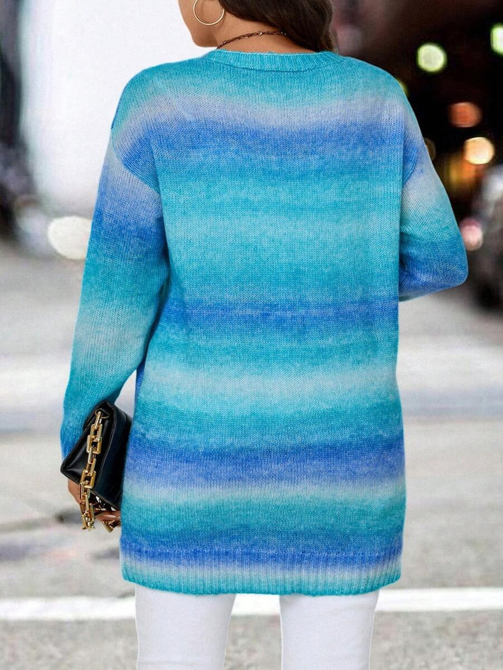 Ombre Cable Knit Duster Cardigan