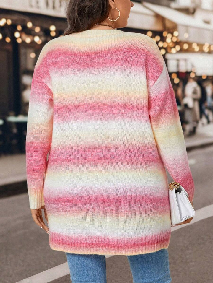 Ombre Cable Knit Duster Cardigan