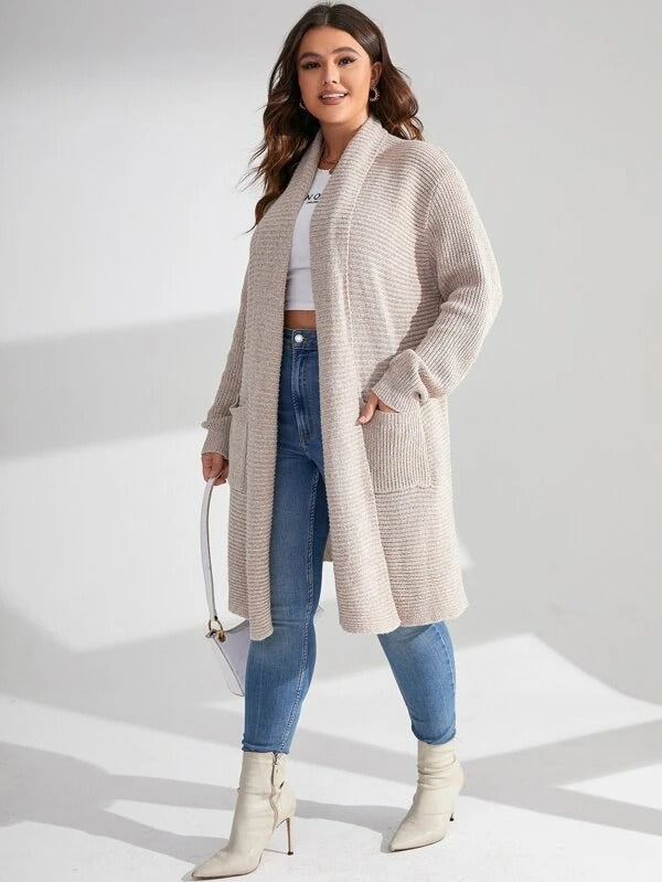 Open Front Dual Pocket Cardigan