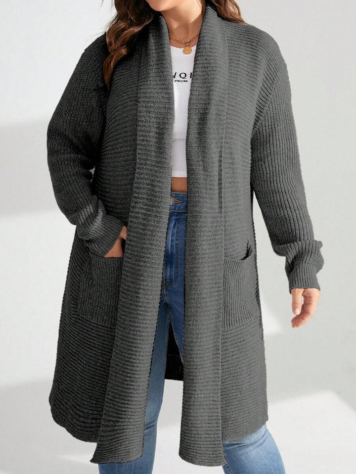 Open Front Dual Pocket Cardigan