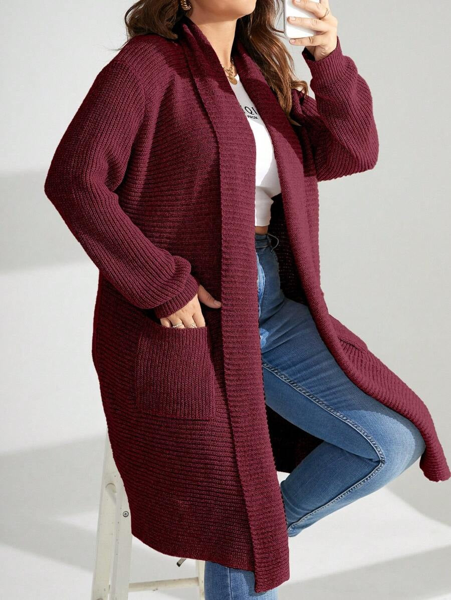 Open Front Dual Pocket Cardigan