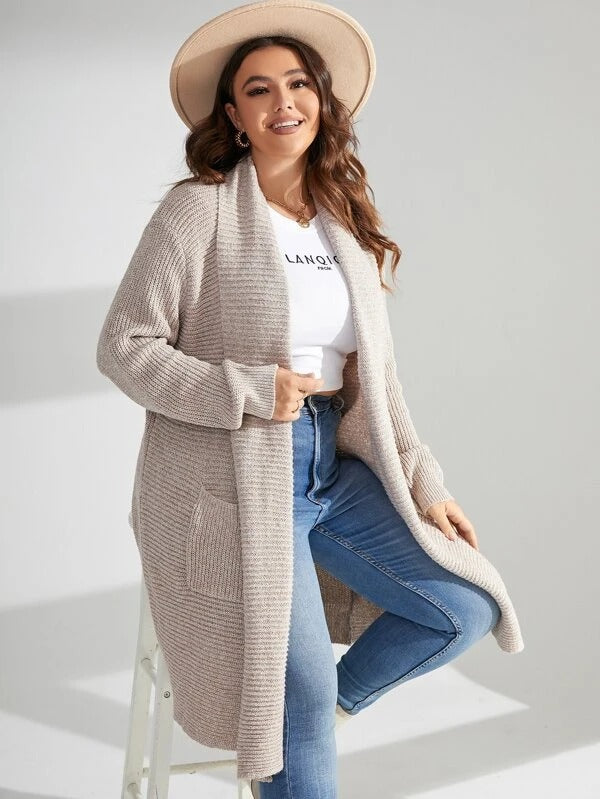 Open Front Dual Pocket Cardigan