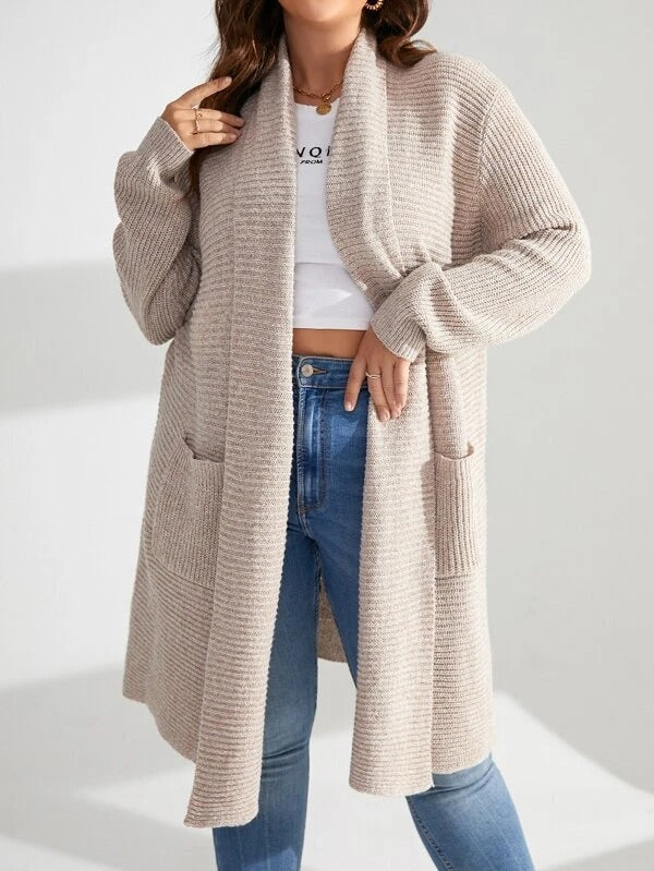 Open Front Dual Pocket Cardigan