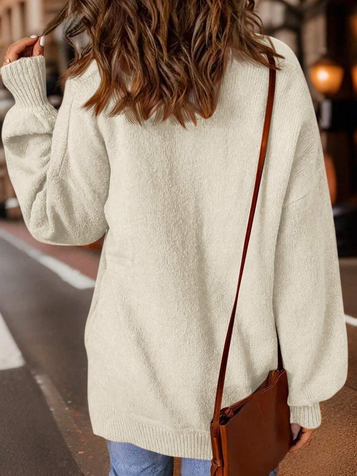 Patched Pocket Drop Shoulder Sweater