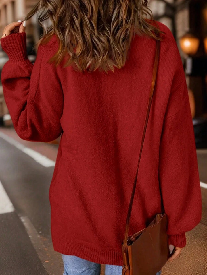 Patched Pocket Drop Shoulder Sweater