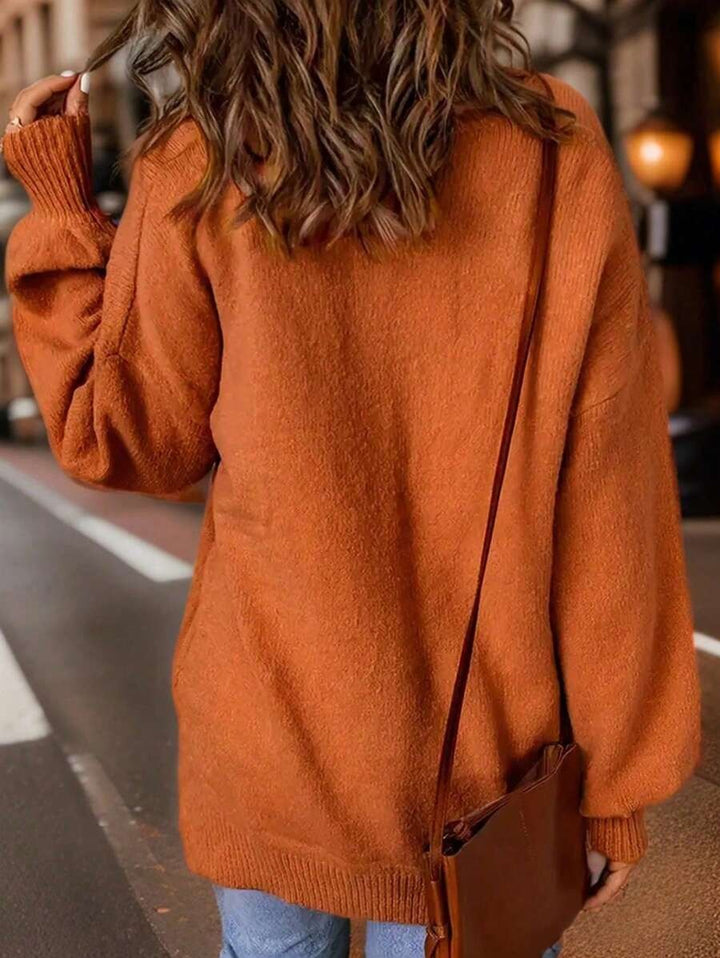 Patched Pocket Drop Shoulder Sweater