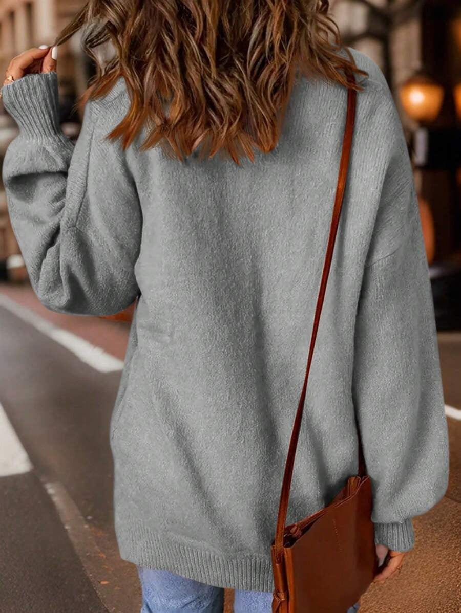 Patched Pocket Drop Shoulder Sweater