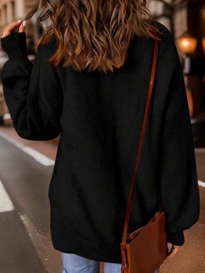 Patched Pocket Drop Shoulder Sweater