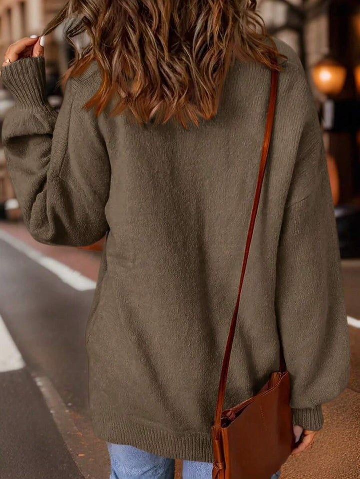 Patched Pocket Drop Shoulder Sweater