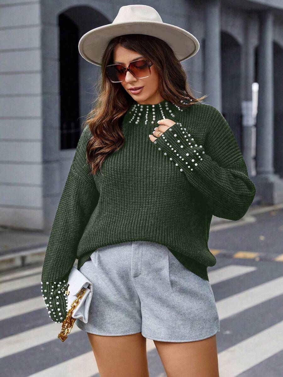 Pearls Beaded Elegant Sweater