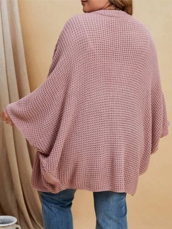 Plus Batwing Long Sleeve Open Front Cardigan