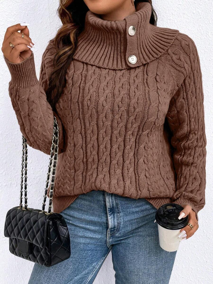 Plus Cable Knit Raglan Sleeve Sweater
