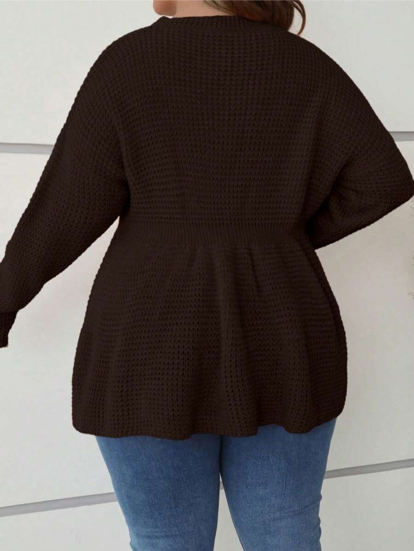 Plus Cinching Long Sleeve Sweater