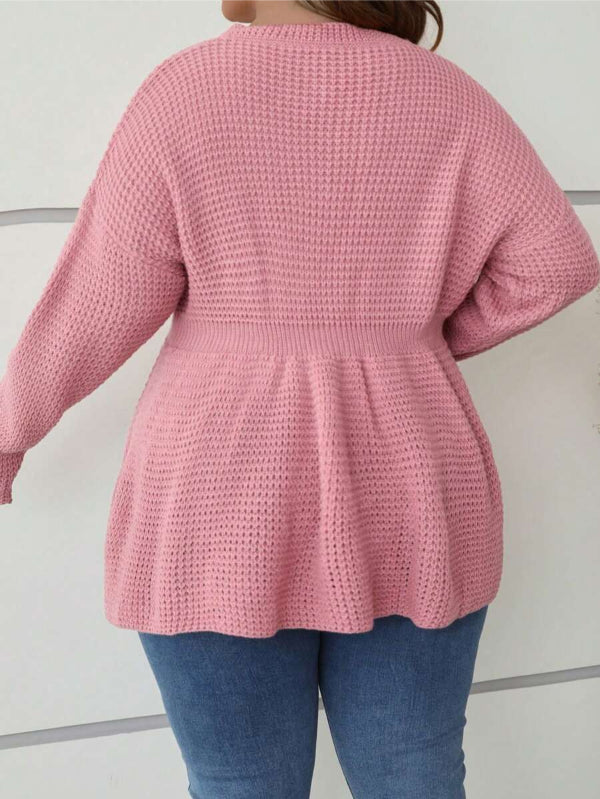 Plus Cinching Long Sleeve Sweater