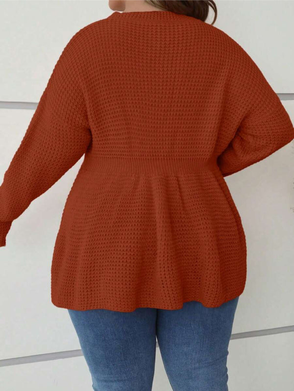 Plus Cinching Long Sleeve Sweater