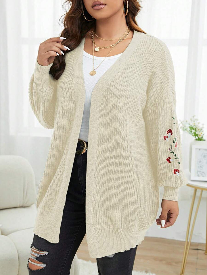 Plus Floral Embroidery Duster Cardigan