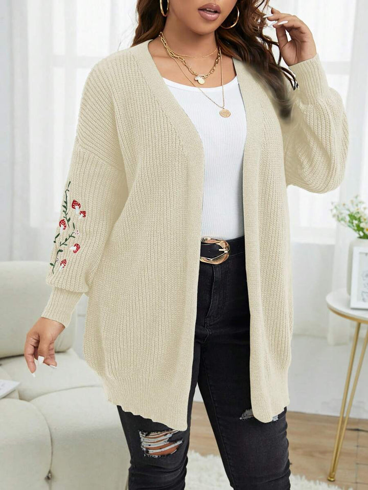 Plus Floral Embroidery Duster Cardigan