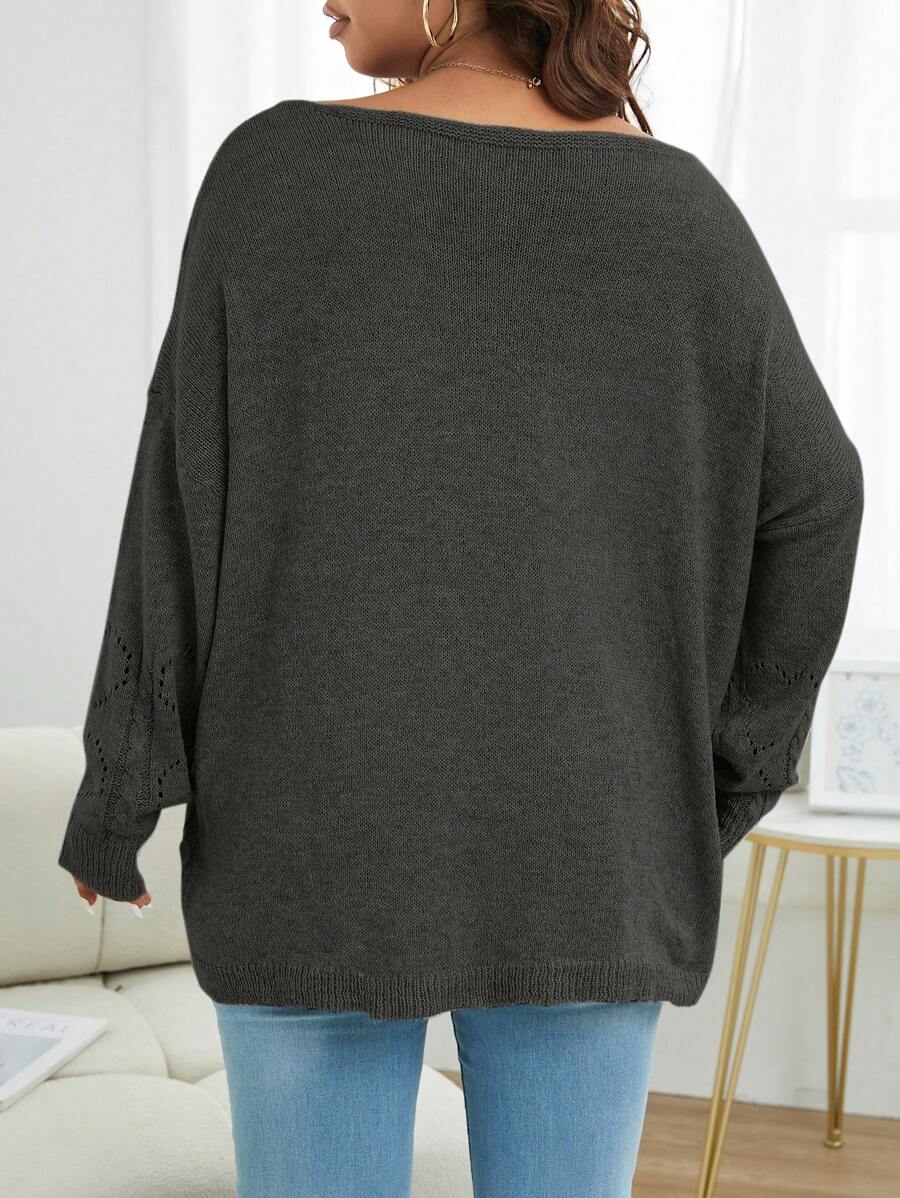 Plus Knit Batwing Sleeve Sweater