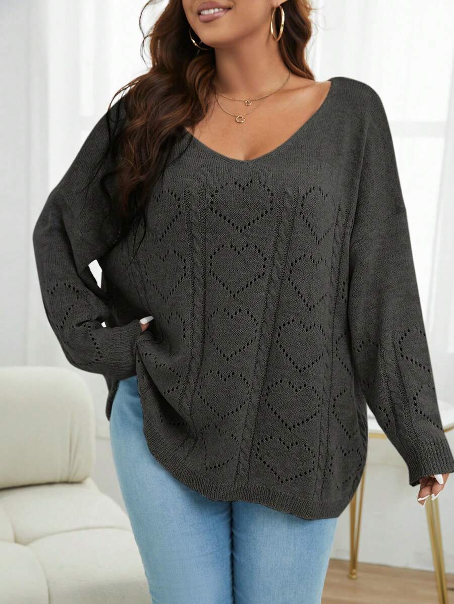 Plus Knit Batwing Sleeve Sweater