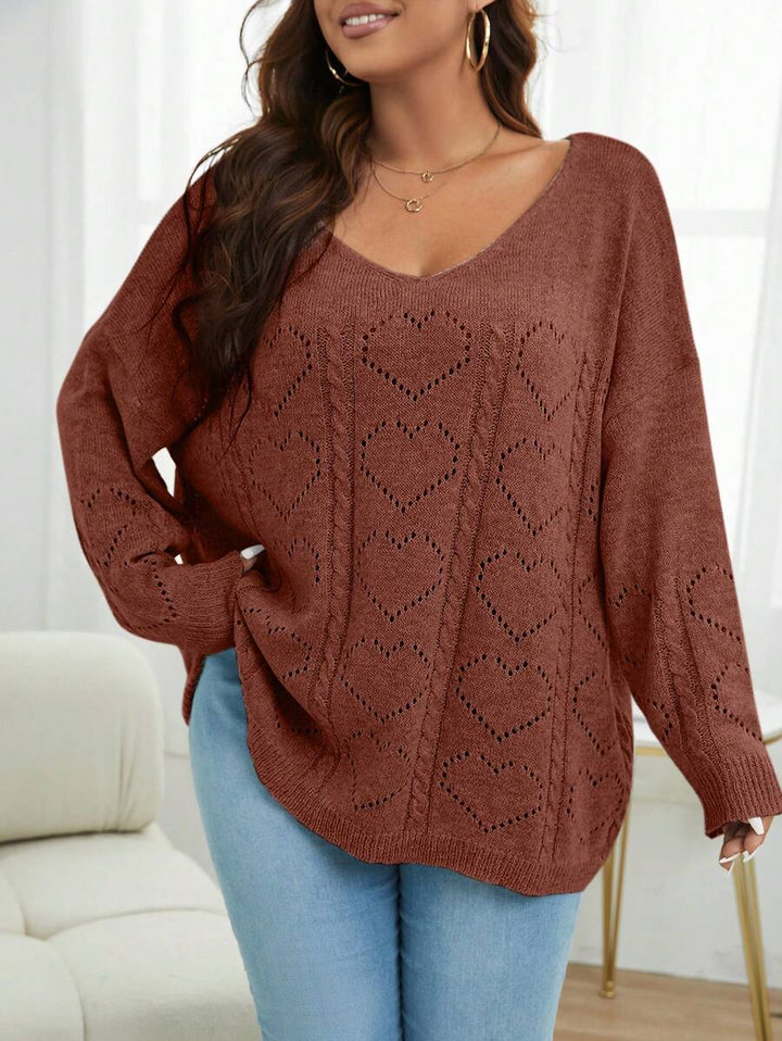 Plus Knit Batwing Sleeve Sweater