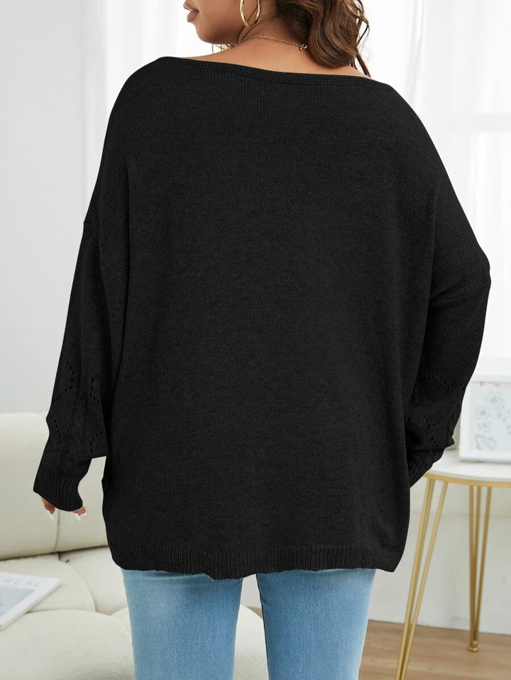 Plus Knit Batwing Sleeve Sweater