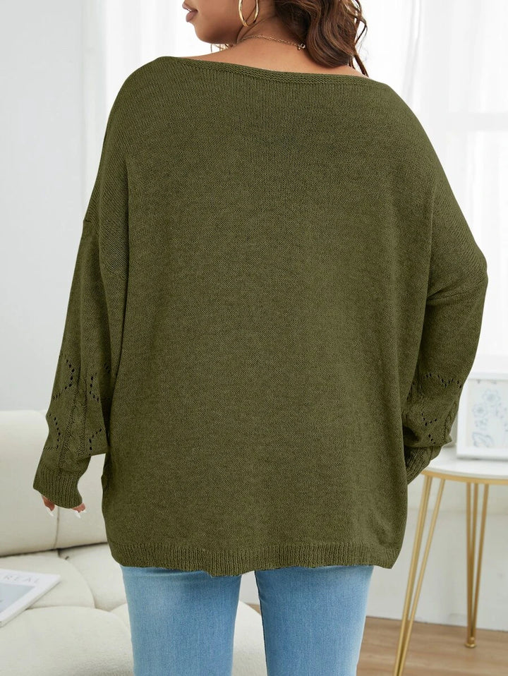 Plus Knit Batwing Sleeve Sweater