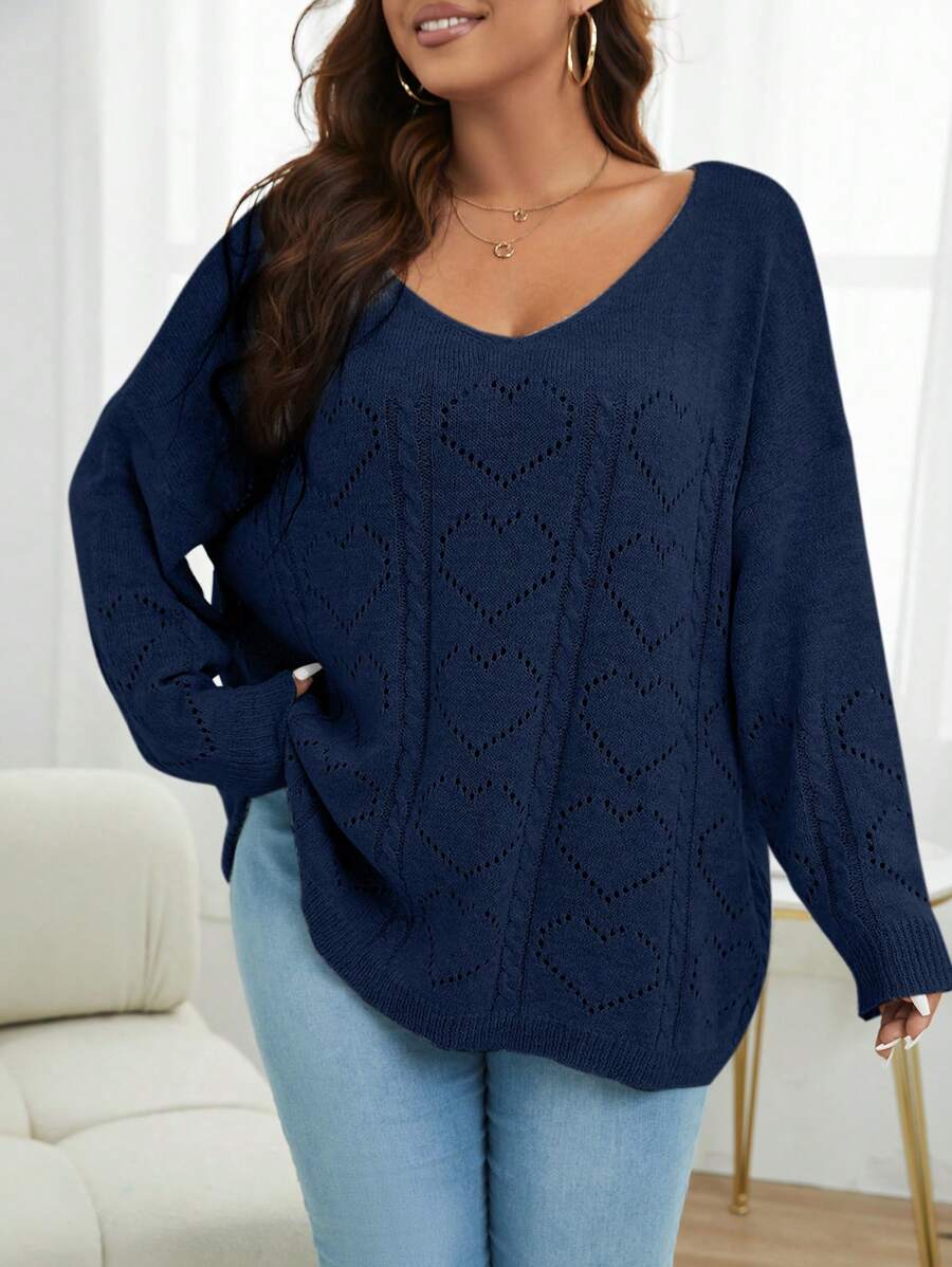 Plus Knit Batwing Sleeve Sweater