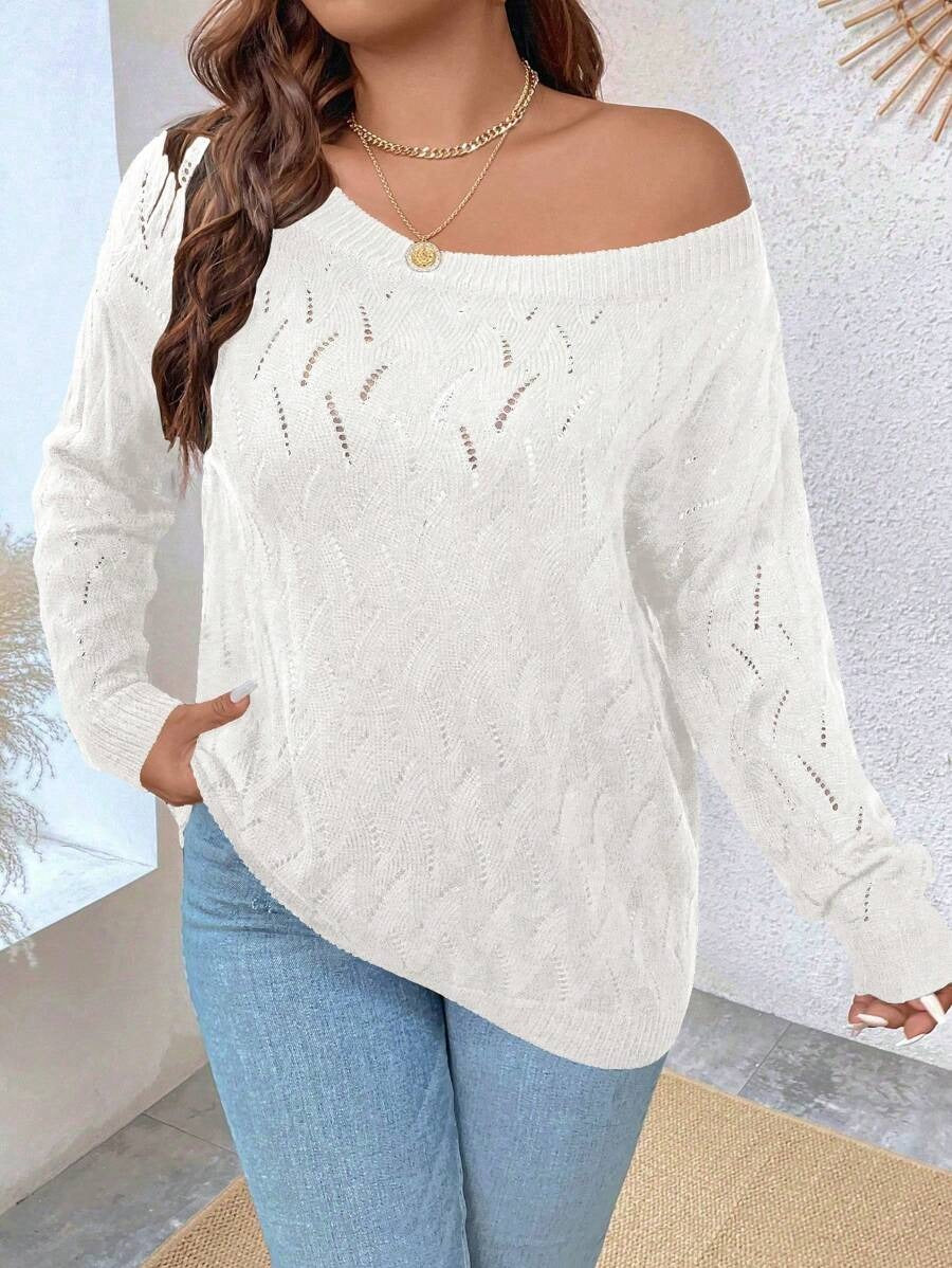 Plus Pointelle Knit Sweater