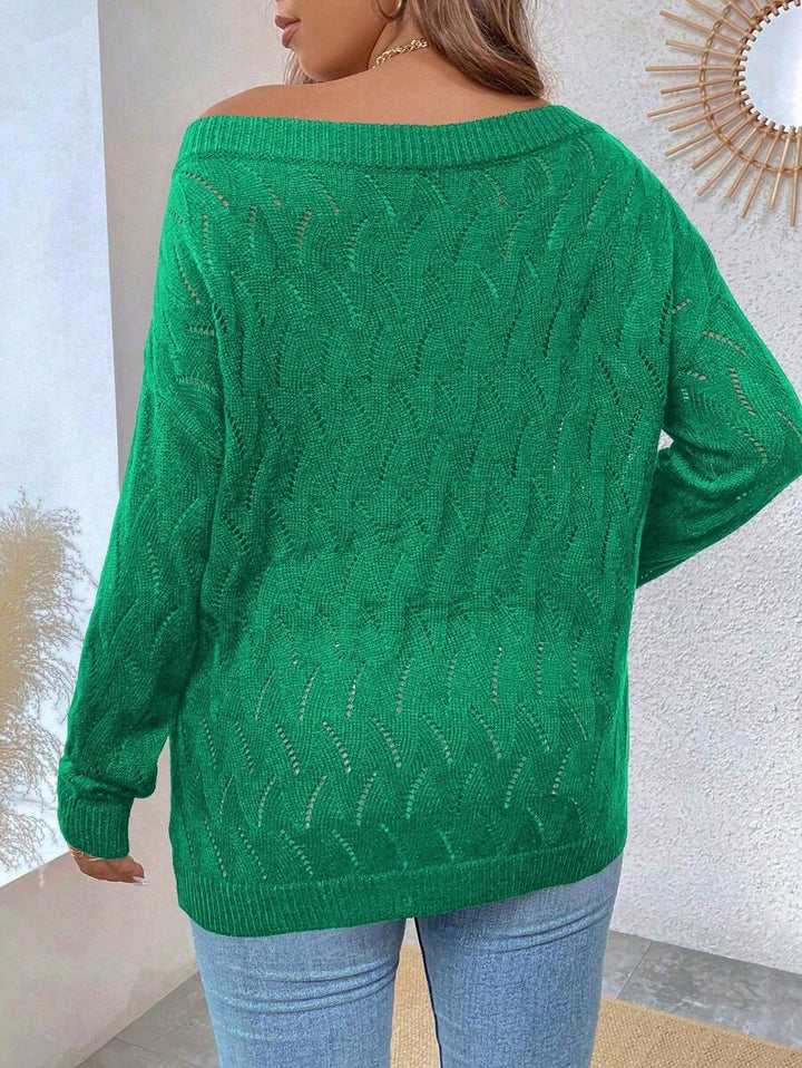 Plus Pointelle Knit Sweater