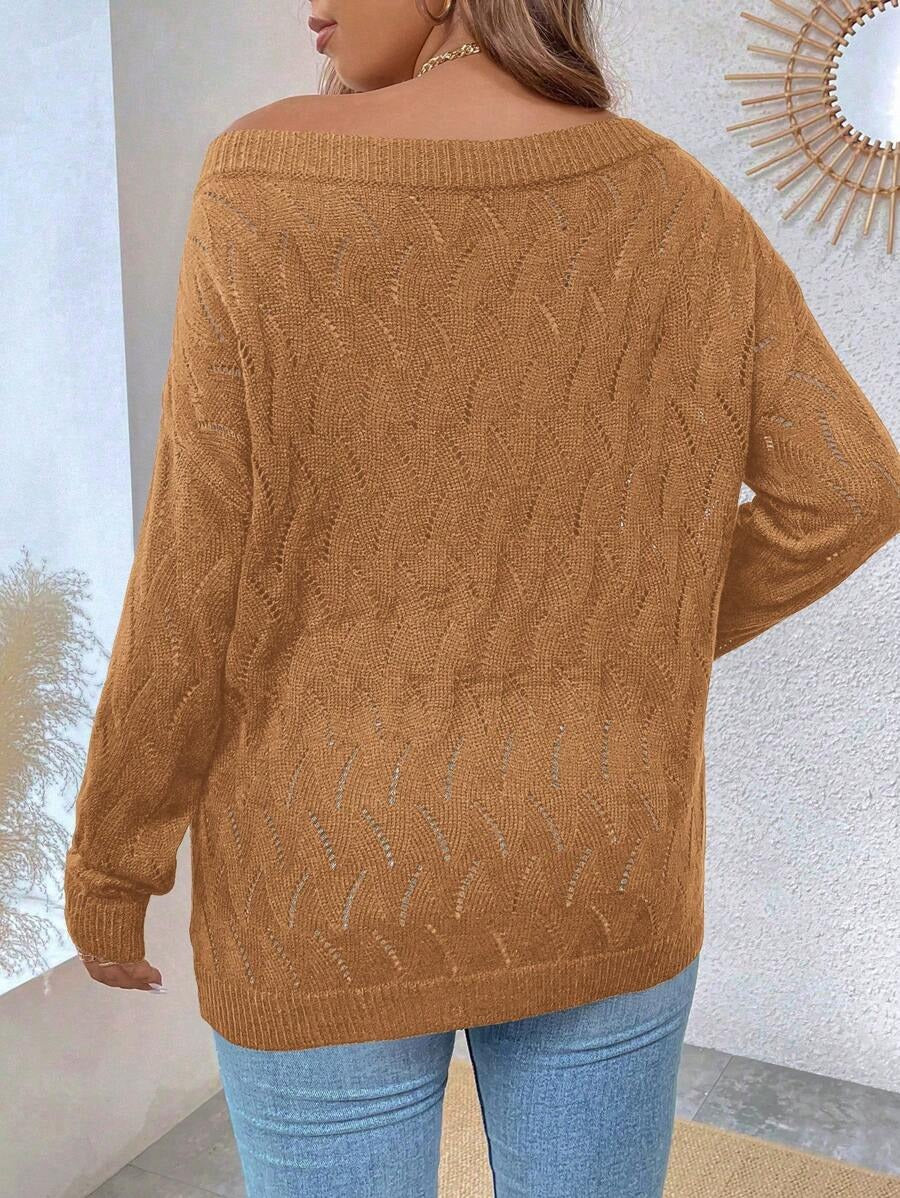 Plus Pointelle Knit Sweater