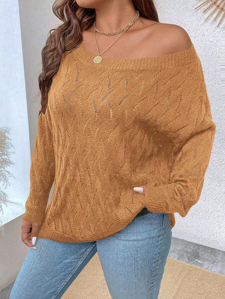 Plus Pointelle Knit Sweater