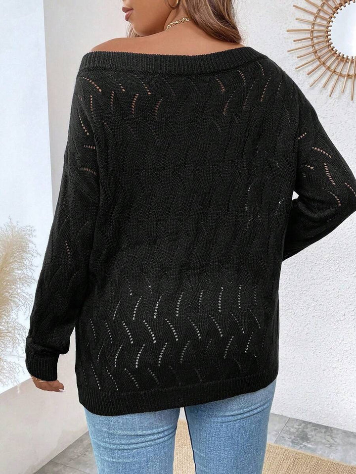 Plus Pointelle Knit Sweater