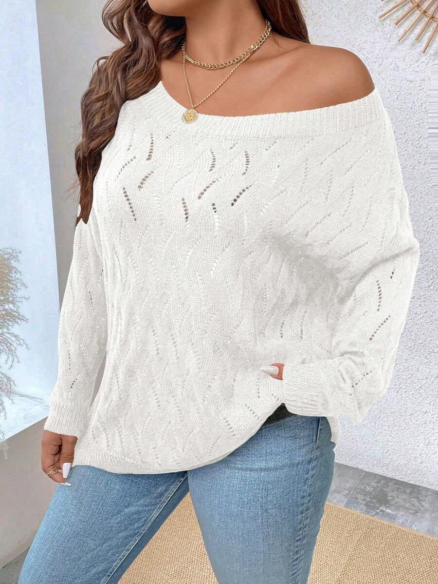 Plus Pointelle Knit Sweater