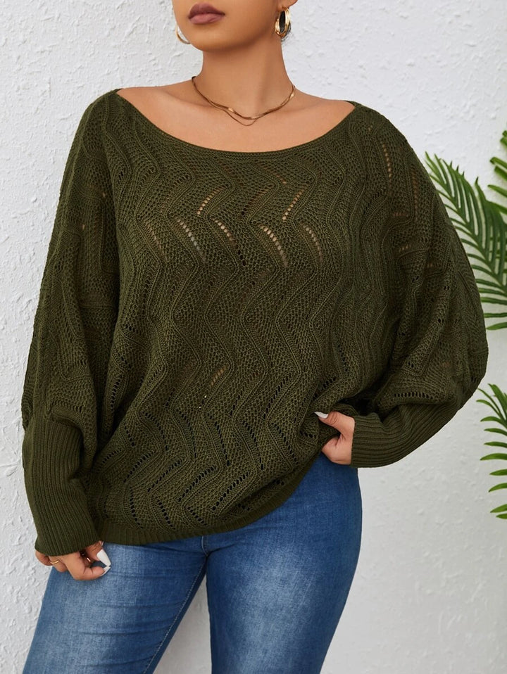 Plus Size Bat Sleeve Sweater