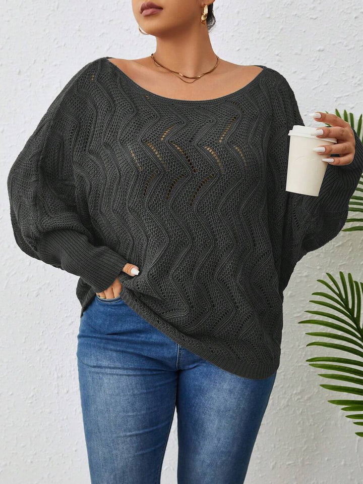 Plus Size Bat Sleeve Sweater