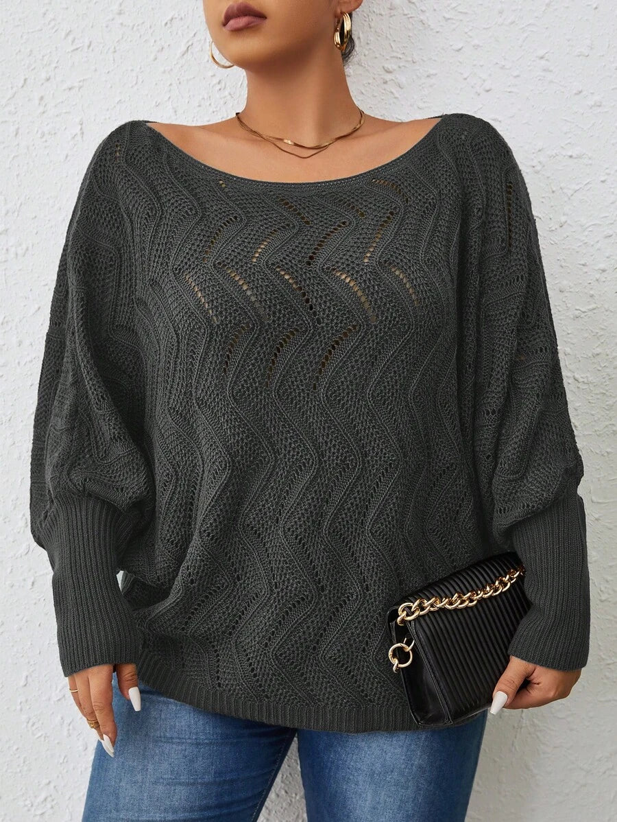 Plus Size Bat Sleeve Sweater