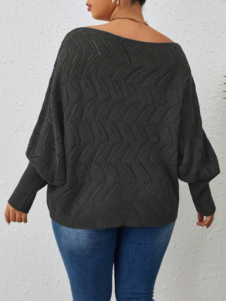 Plus Size Bat Sleeve Sweater