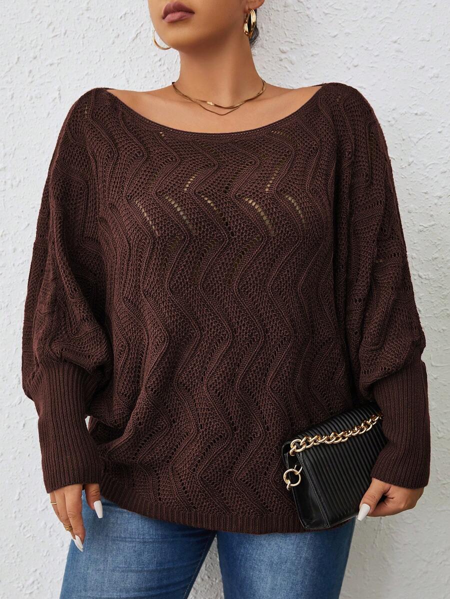 Plus Size Bat Sleeve Sweater