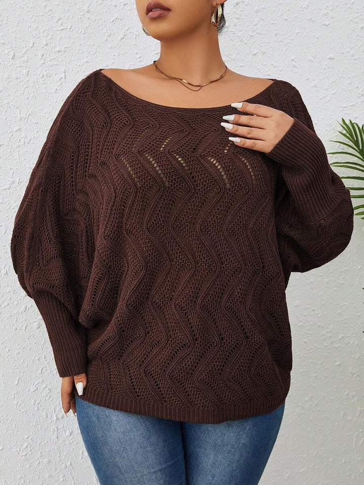 Plus Size Bat Sleeve Sweater