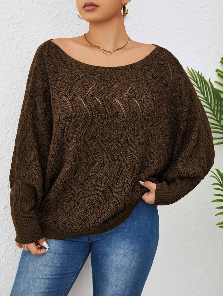 Plus Size Bat Sleeve Sweater