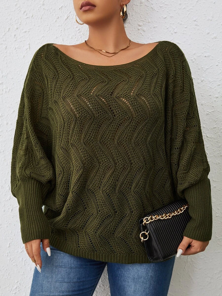 Plus Size Bat Sleeve Sweater