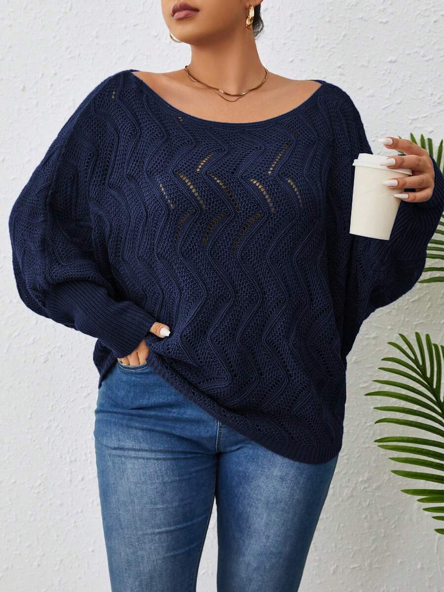 Plus Size Bat Sleeve Sweater