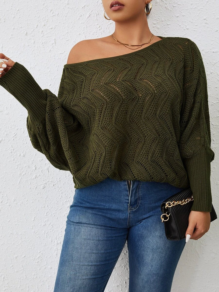 Plus Size Bat Sleeve Sweater