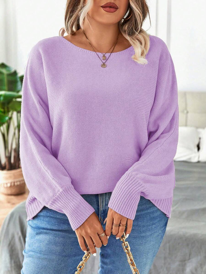 Plus Size Batwing Sleeve Casual Sweater