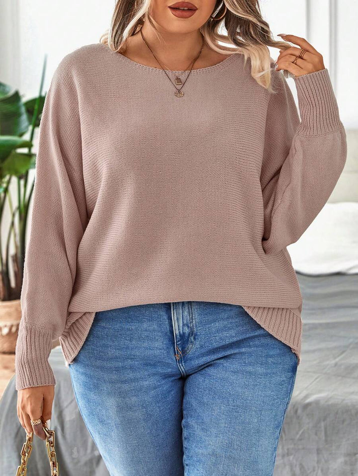 Plus Size Batwing Sleeve Casual Sweater