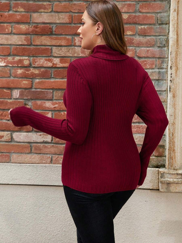 Plus Size Ribbed Pit Sweater